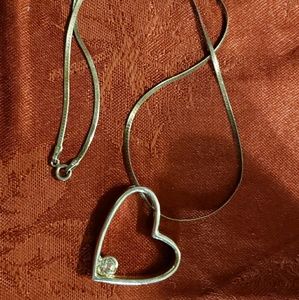 925 silver chain with heart pendant